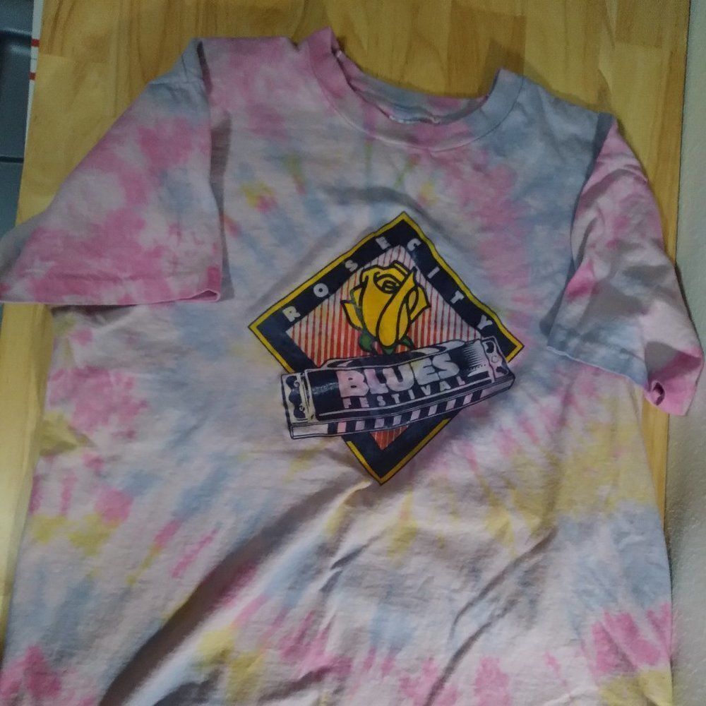 Vintage Rose City Blues Festival Tie Dye T-Shirt